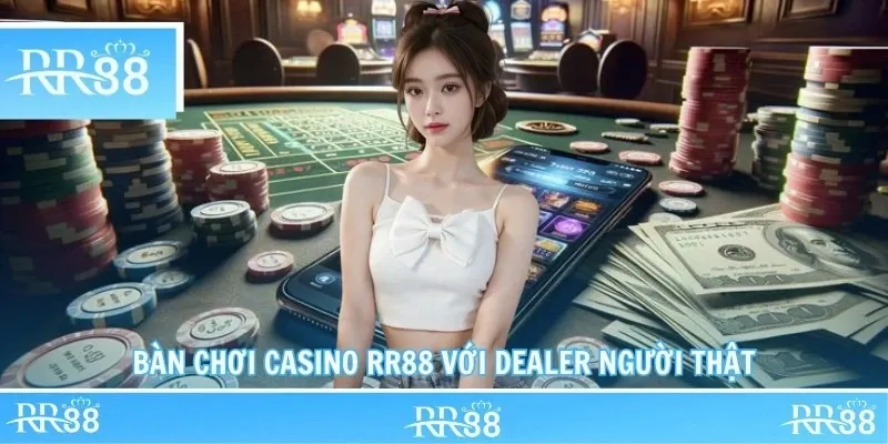 Bàn chơi casino RR88 với dealer người thật